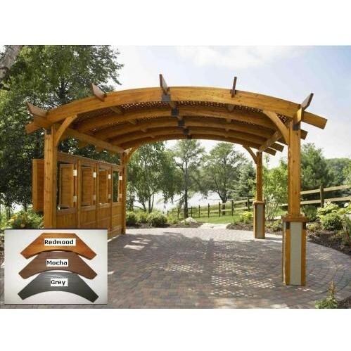 Outdoor GreatRoom Company Sonoma 10 X 10 Arched Douglas Fir Pergola Redwood Finish BBQGuys