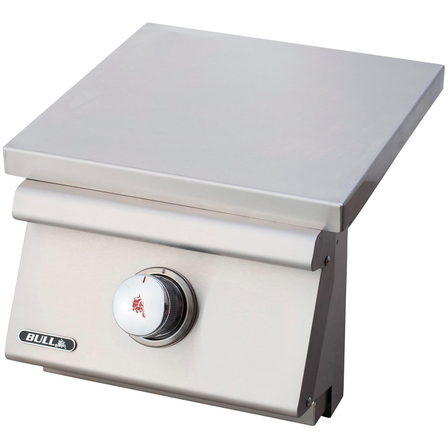 Bull 60018 Slide-In Pro Propane Side Burner W/ Stainless Steel Lid - Lid Closed - White Background thumbnail