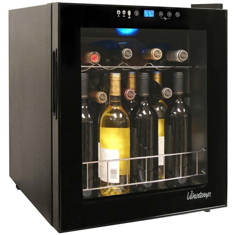 Vinotemp 15 Bottle Touch Screen Wine Cooler Glass Door / Black Trim VT15 TS BBQGuys