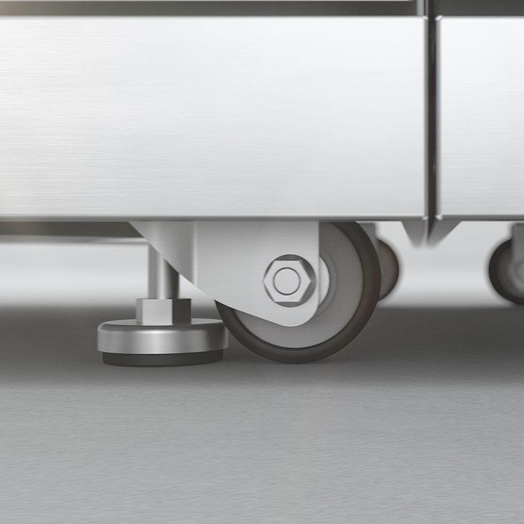 Mont Alpi Gas Island Grill Casters & Leveling Feet - Detail