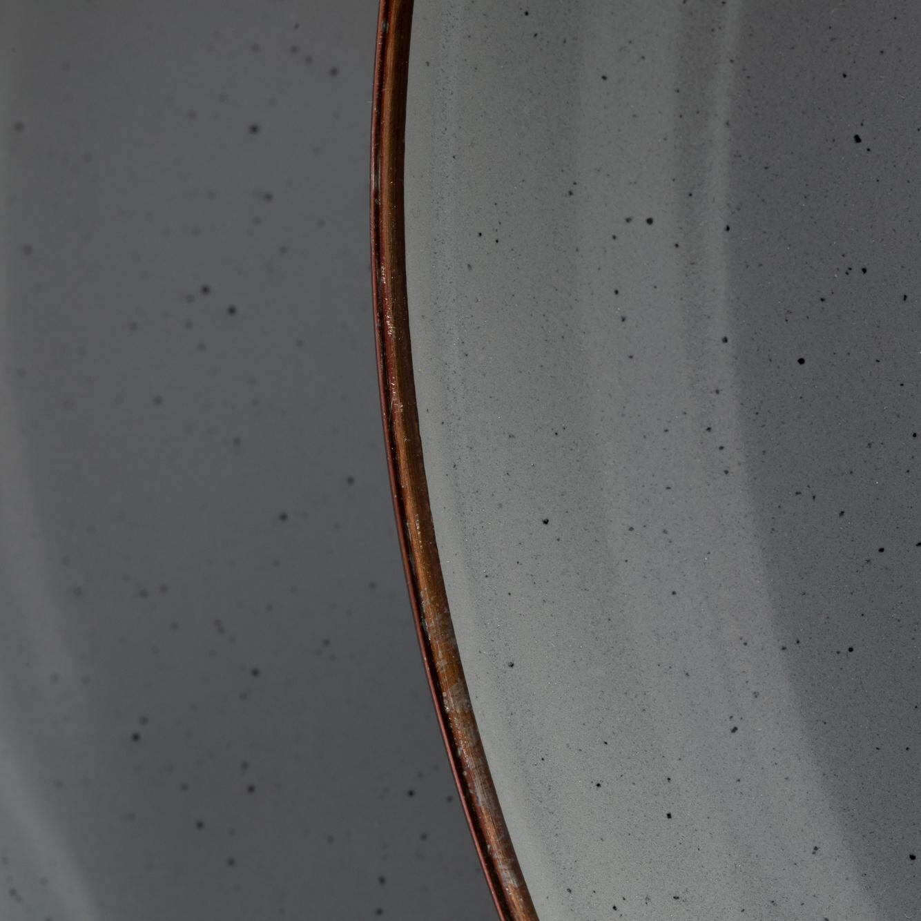 Barebones Living CKW-358 Enamel Deep Plate Set - Set of 2 - Slate Gray - Rim Detail thumbnail