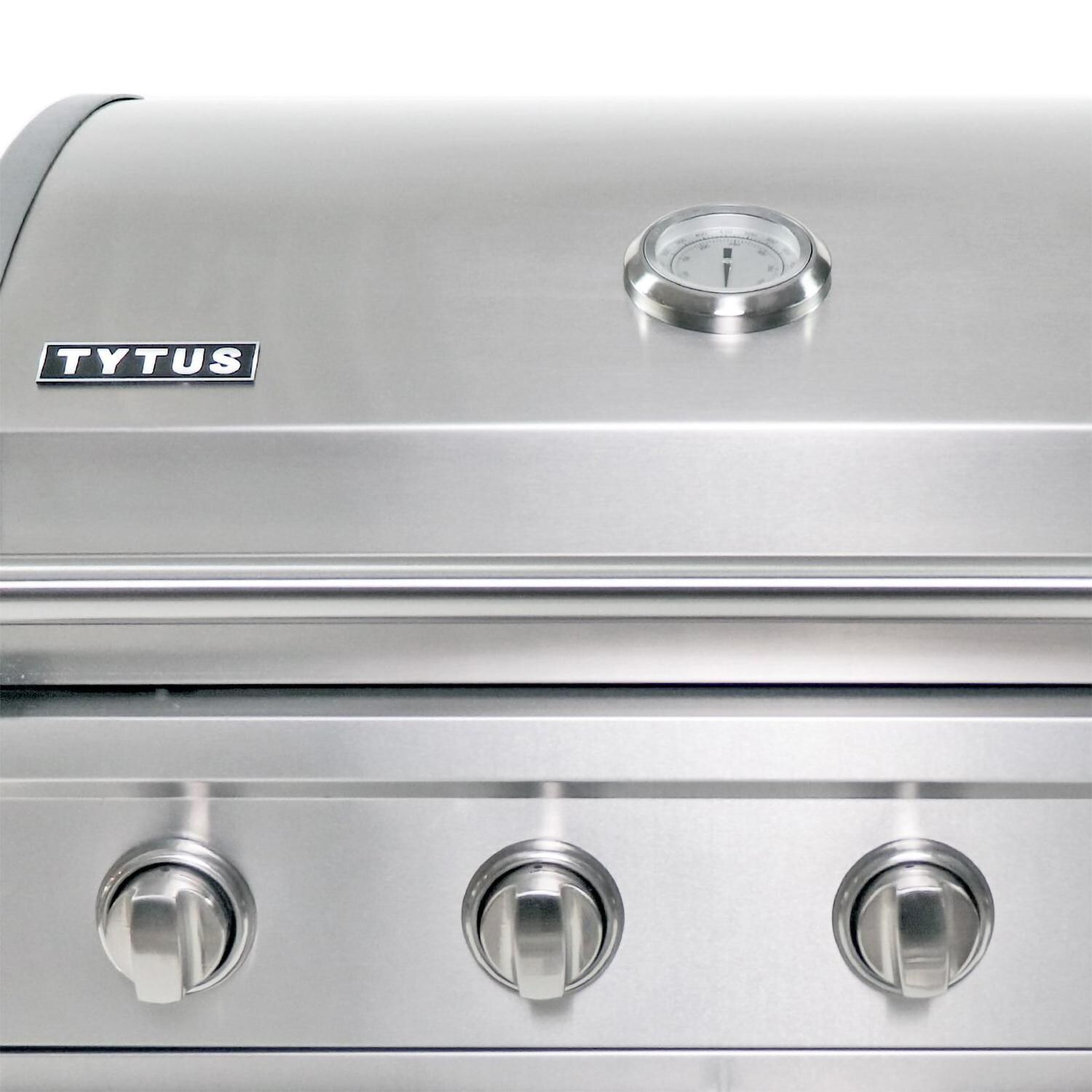 TYTUS T406SSLP Stainless Steel 4-Burner Natural Gas Gas Grill - (Ships as Propane with Conversion Fittings) - Grill Hood Detail thumbnail