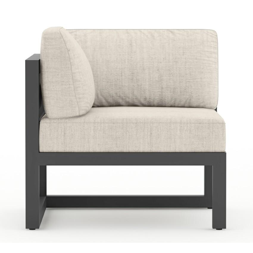 Misty Cove 6 Piece Sectional Set in Slate w/Club Chair & Cast Silver Cushions by Lakeview - Left Section with Pillow - White Background thumbnail