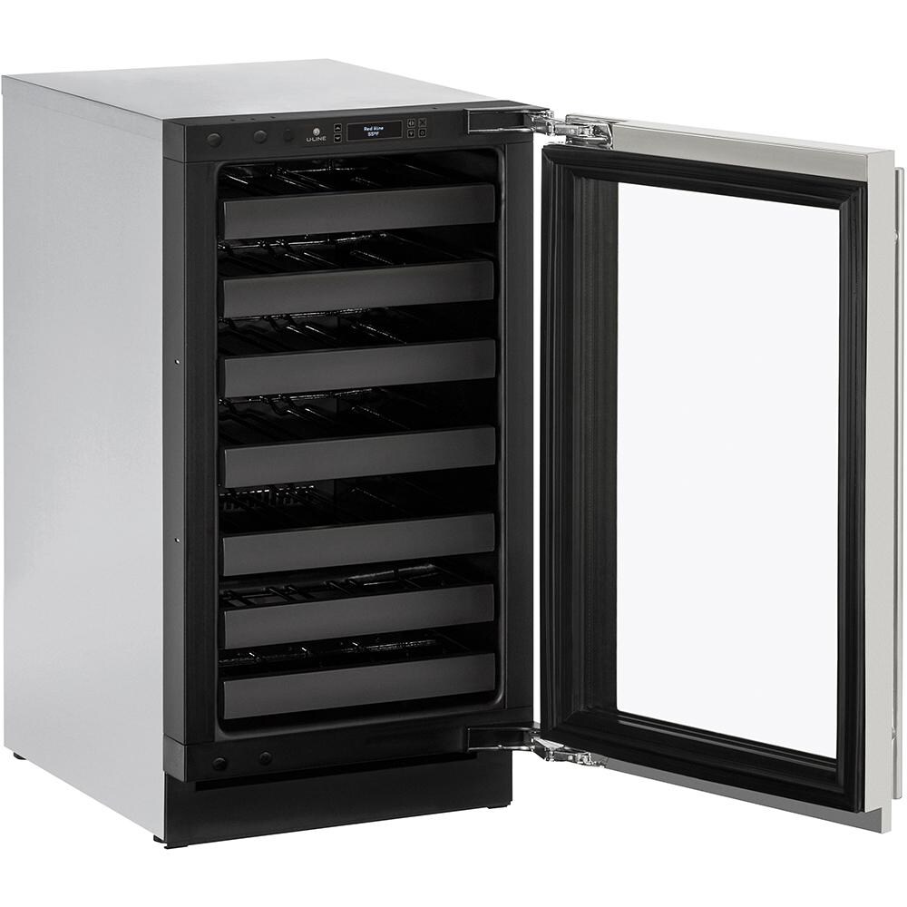 U-Line 18-Inch 31 Bottle Built-In Right Hinge Wine Captain With Lock - Open View thumbnail