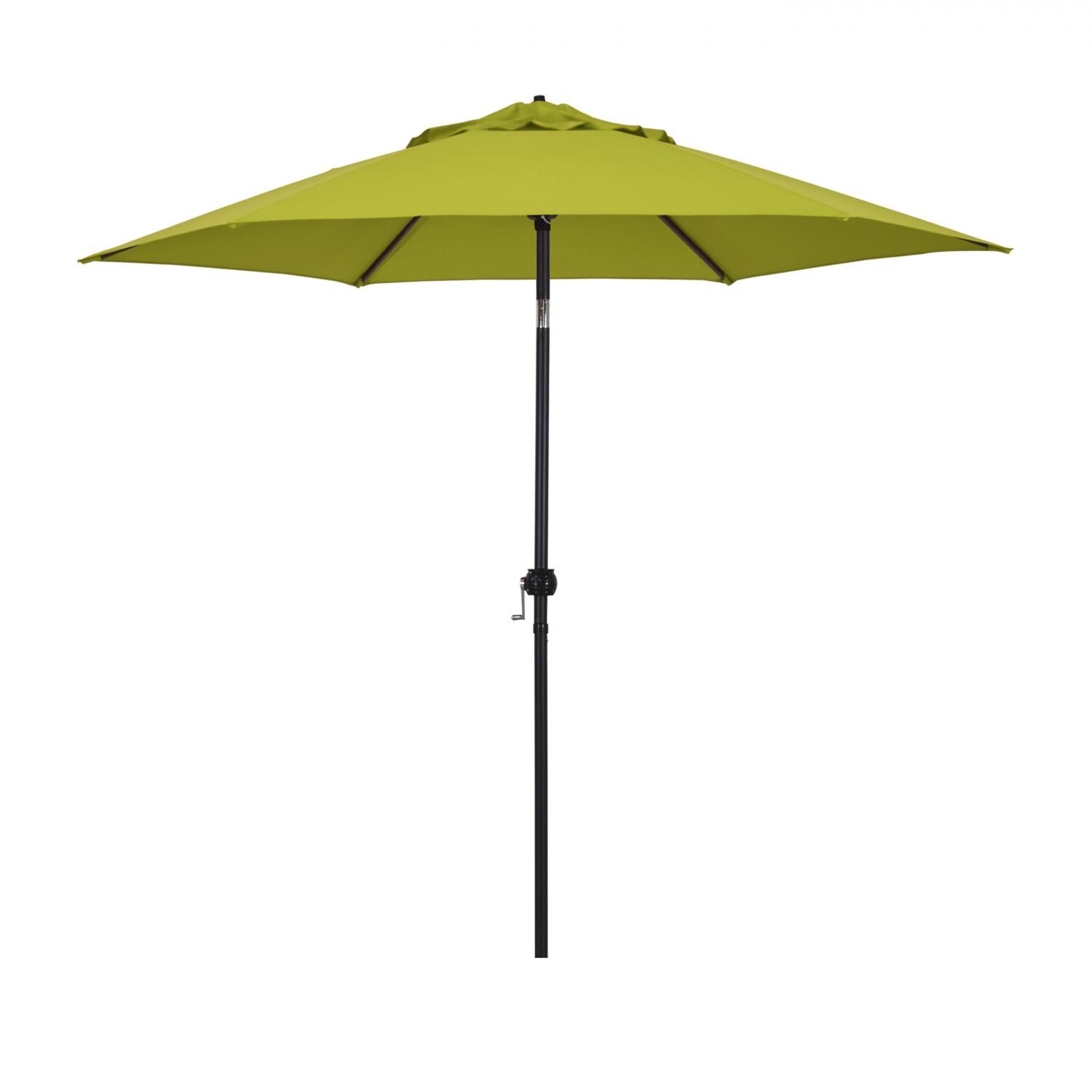 Astella 9 Ft. Aluminum Push Tilt Patio Umbrella W/ Crank Lift - Black Frame / Polyester Lime Green Canopy