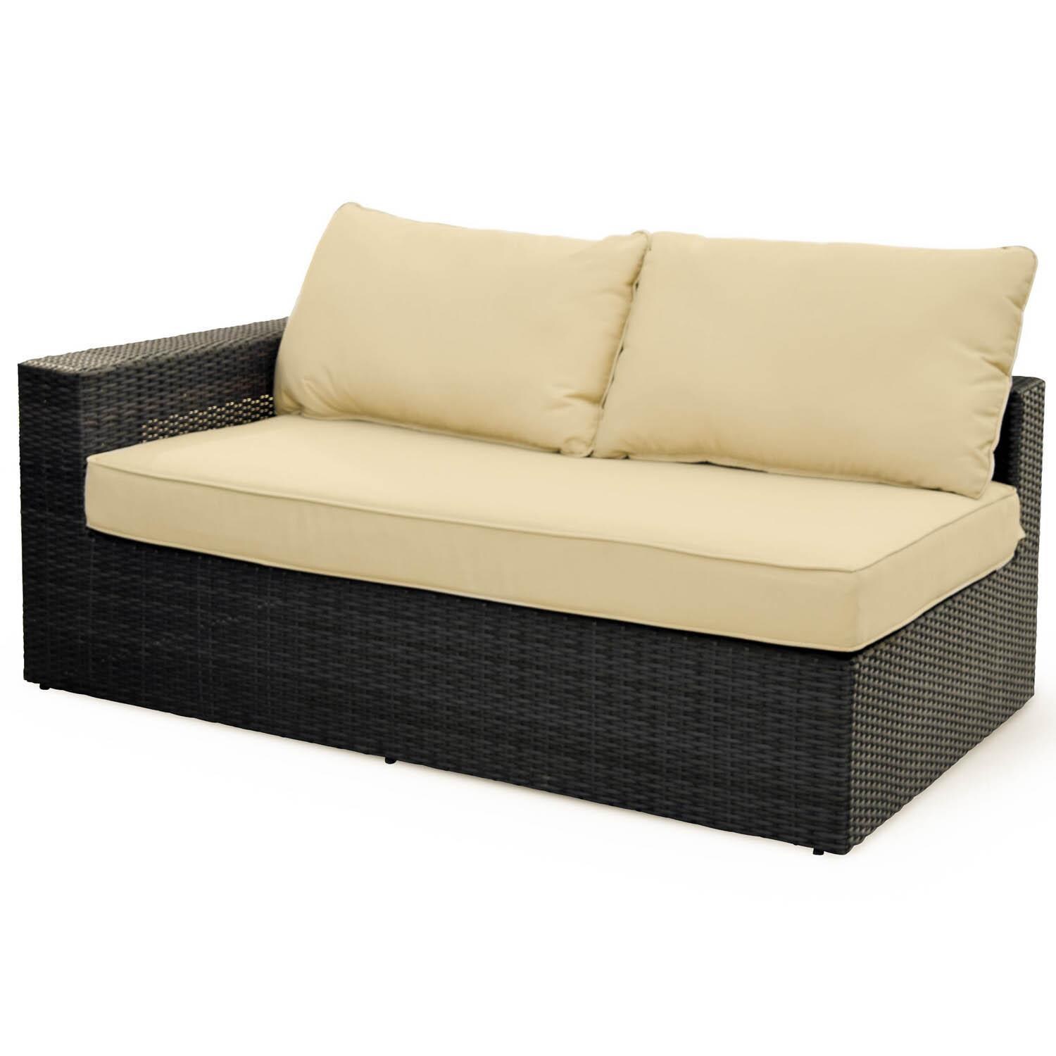 Gentilly 3 Piece Wicker Patio Sectional Set W Left Arm Loveseat Gentilly 3 Piece Wicker Patio Sectional Set W Left Arm Loveseat Sunbrella Antique Beige Cushions By Lakeview Outdoor Designs Ultimate