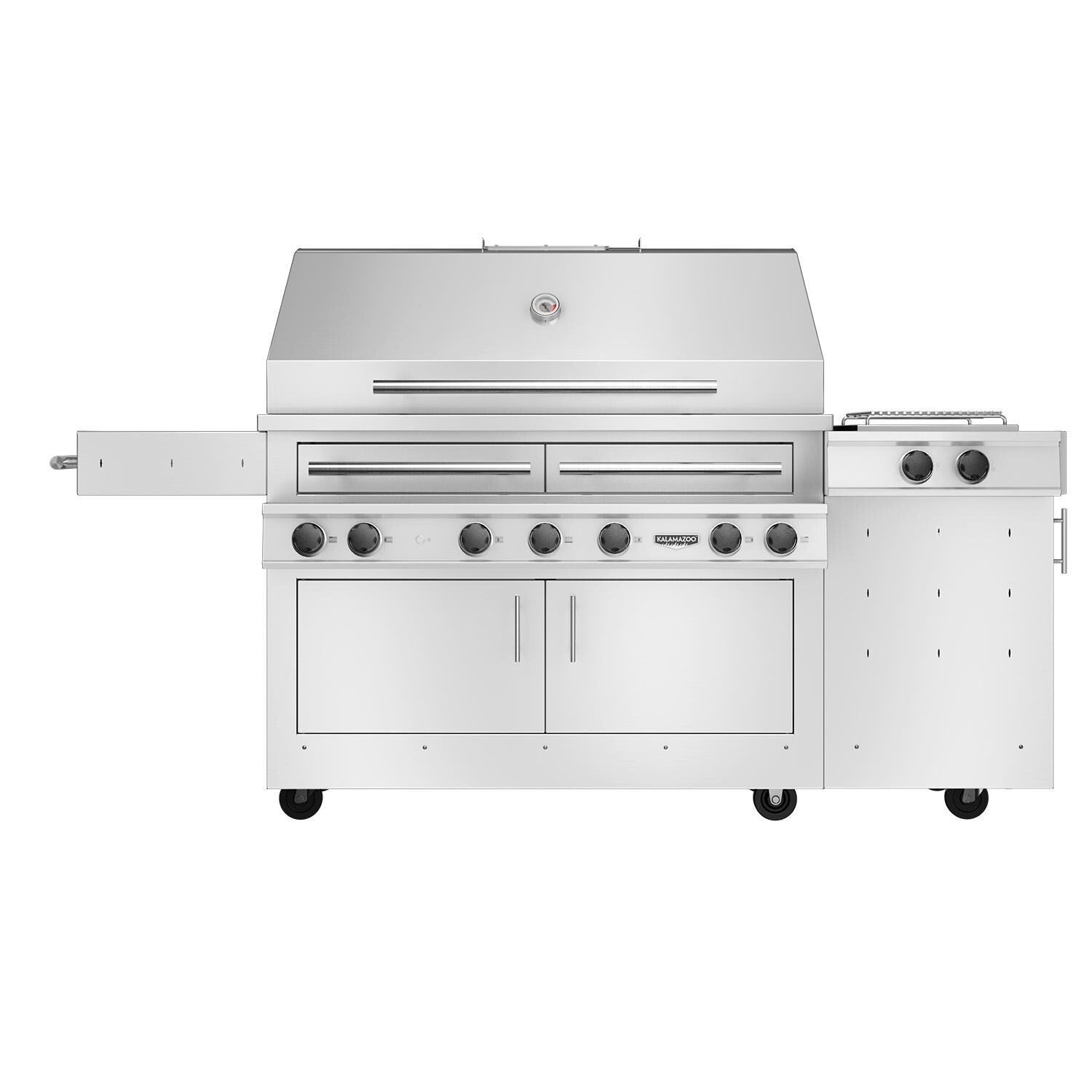 Kalamazoo K1000HS Freestanding Hybrid Fire Grill w/ Side Burner - Bulk Propane - Marine-Grade - White Background thumbnail