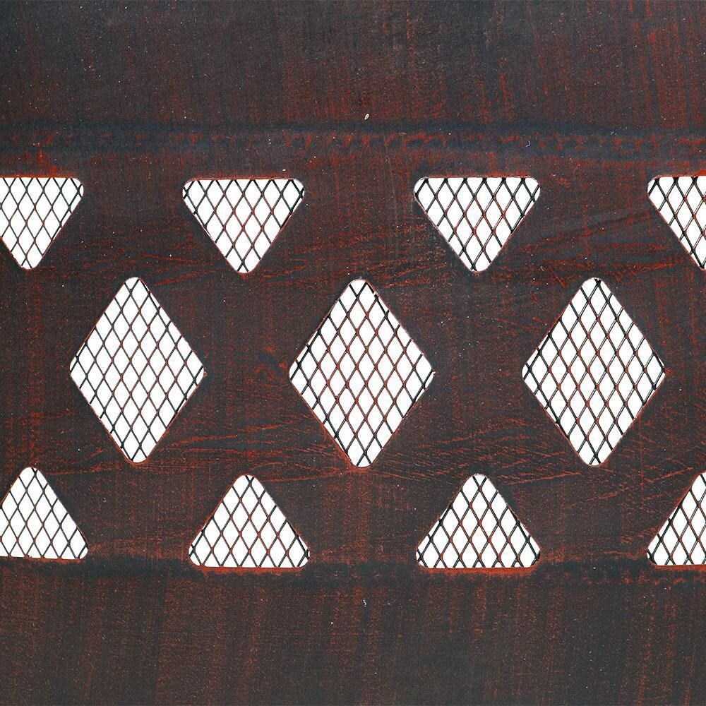 Ultimate Patio 36-Inch Heavy Duty Steel Crossweave Cutout Campfire Ring - Detail thumbnail