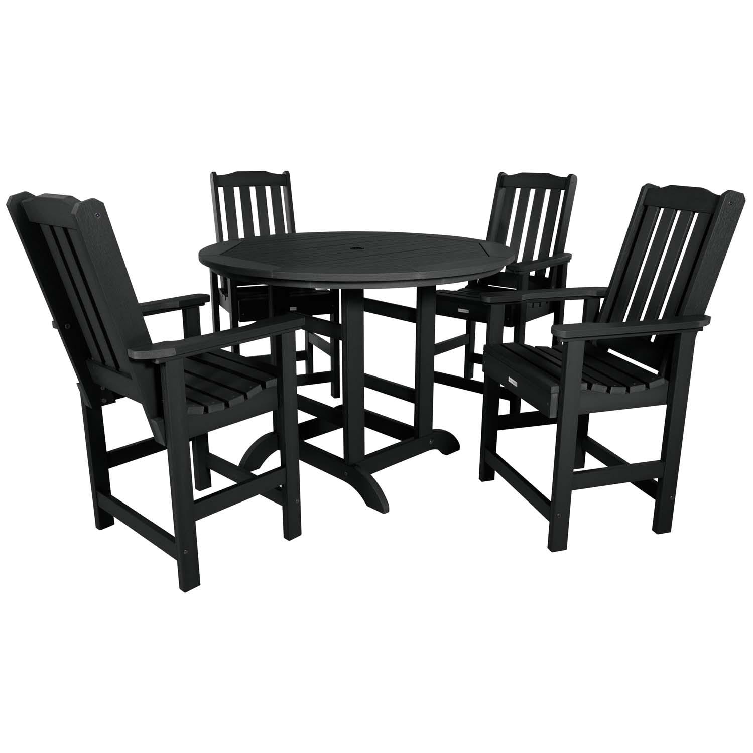 Hart Lane 5 Pc Set Recycled Plastic Counter Height Dining Set In Black By Lakeview - White Background thumbnail