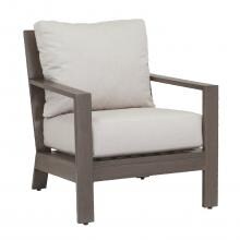 Laguna Aluminum Patio Club Chair W/ Sunbrella Canvas Flax Cushions By Sunset West image