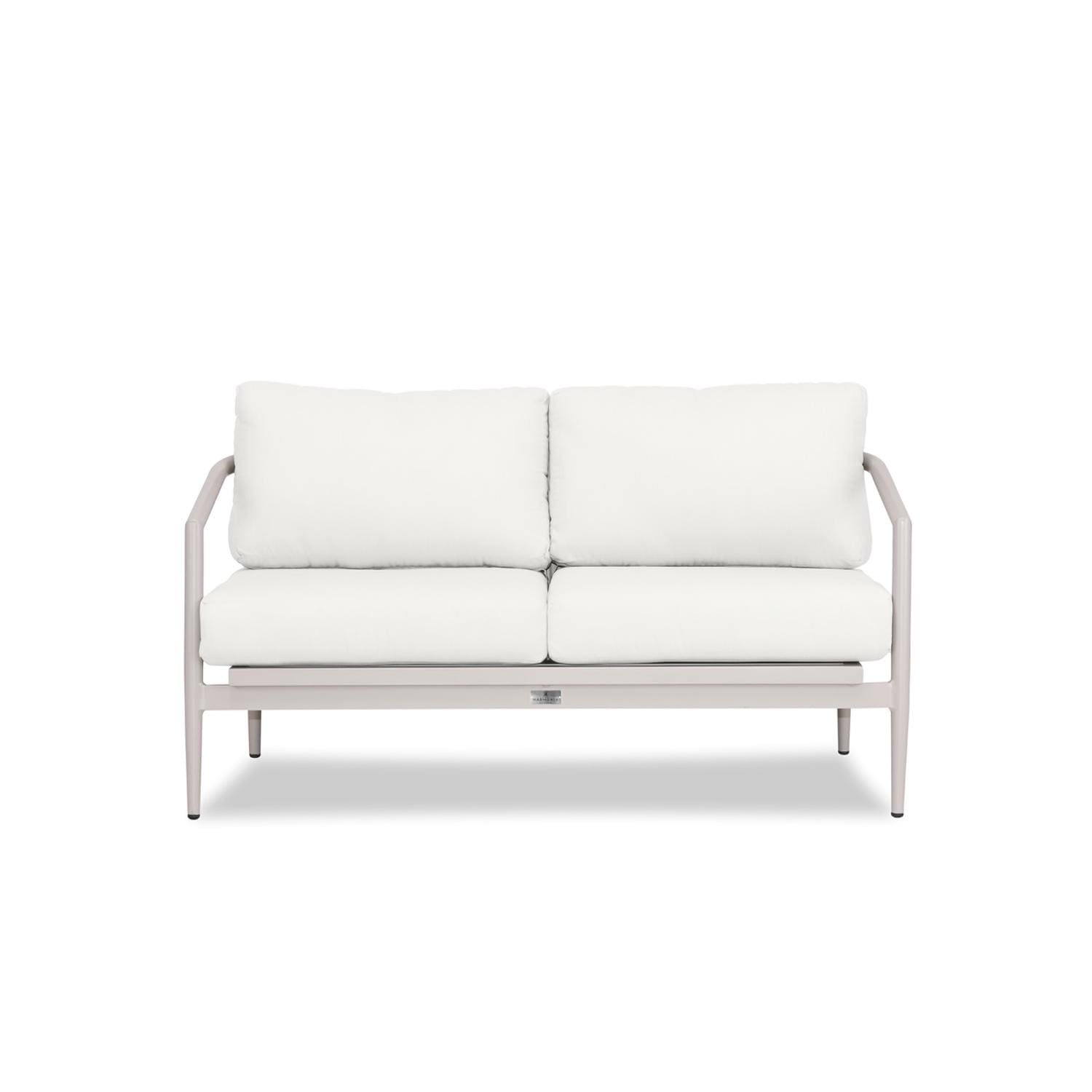 Lakeview Midnight Cove 2 Person Aluminum Loveseat in Urban Stone/Carrera/Canvas Natural - White Background thumbnail