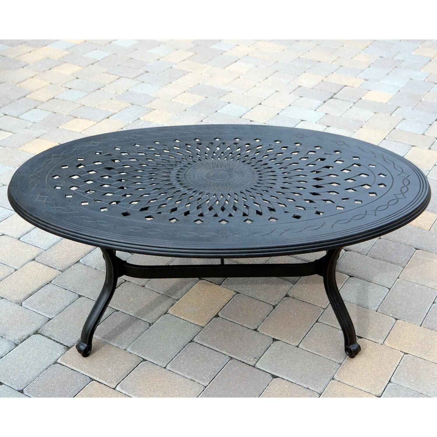 Darlee DL708-6PCL-AC26B Elisabeth Cast Aluminum 46 X 31 Inch Oval Dining Table thumbnail