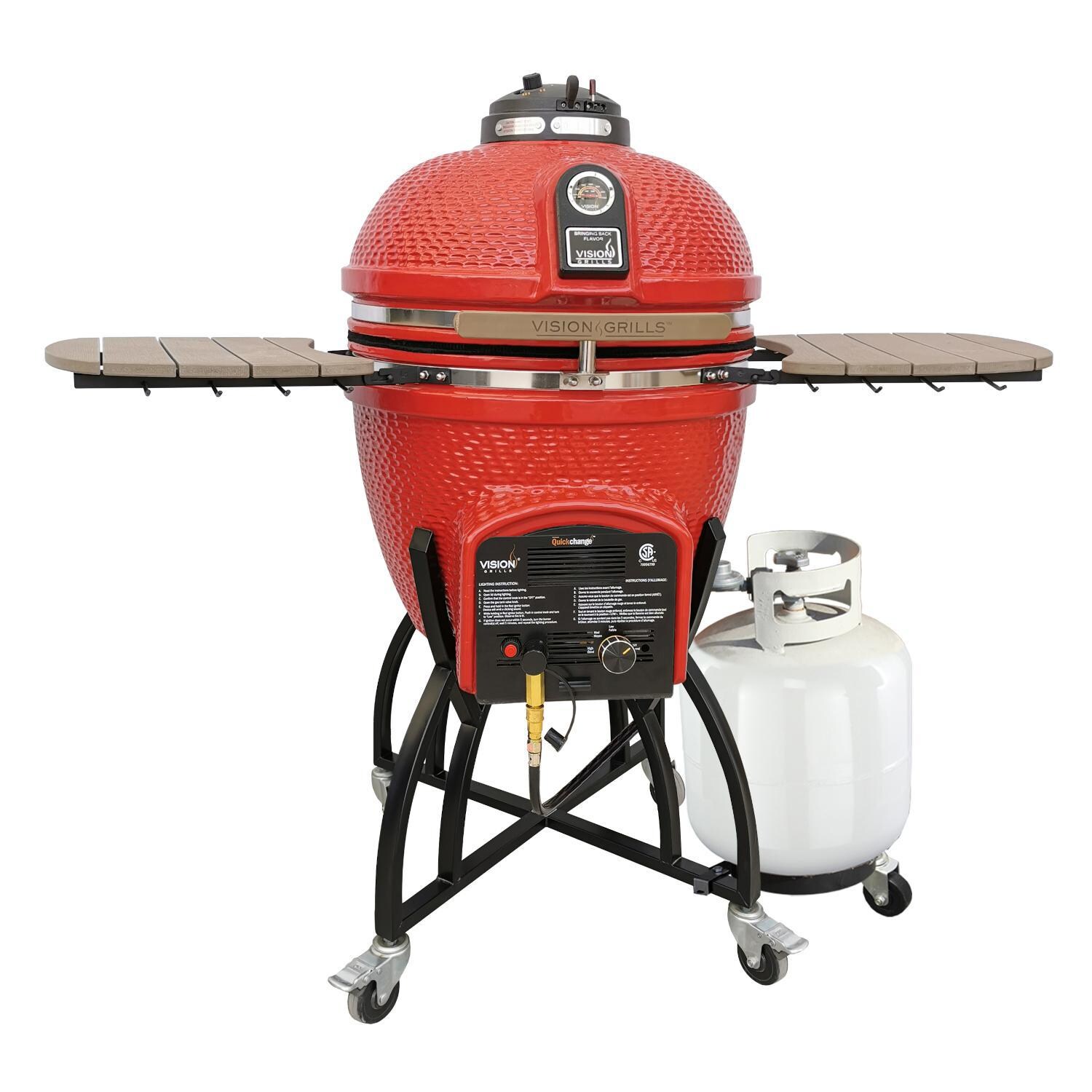 Vision Professional C-Series Ceramic Kamado Grill - Red - C-R4C1F1-H
