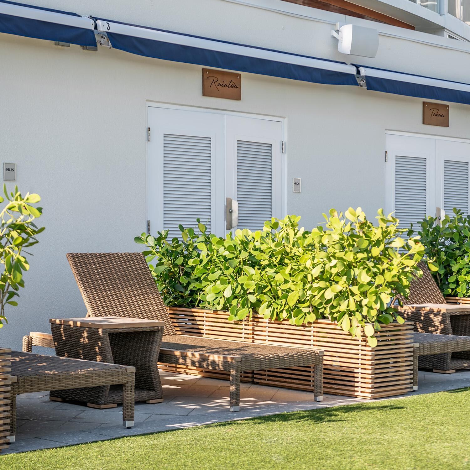 Teak + Table Havana Square Side Table - W/ Chaises - Lifestyle thumbnail