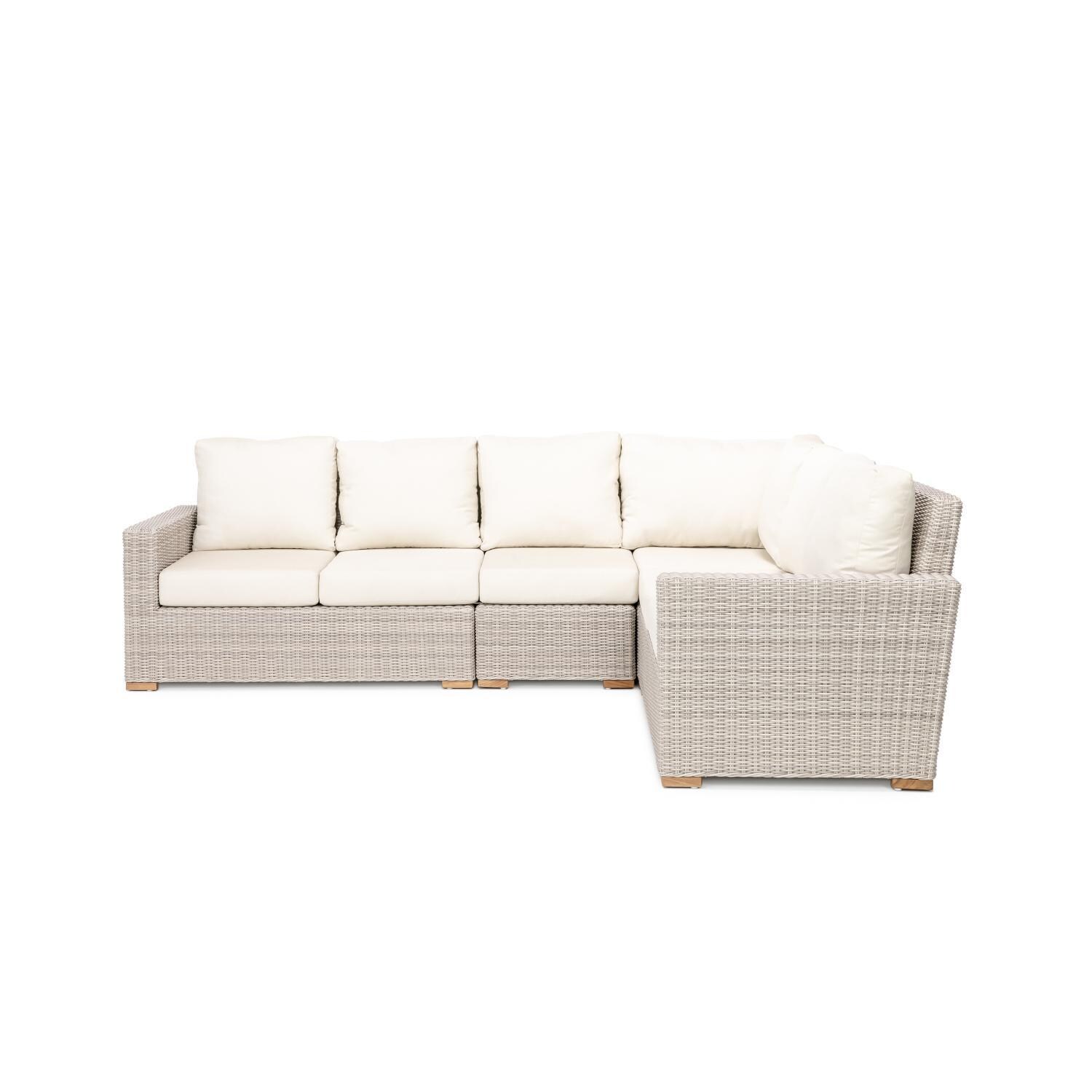 Teak + Table Oyster Bay 7 X 9 Ft Sectional in Natural - Front - White Background thumbnail