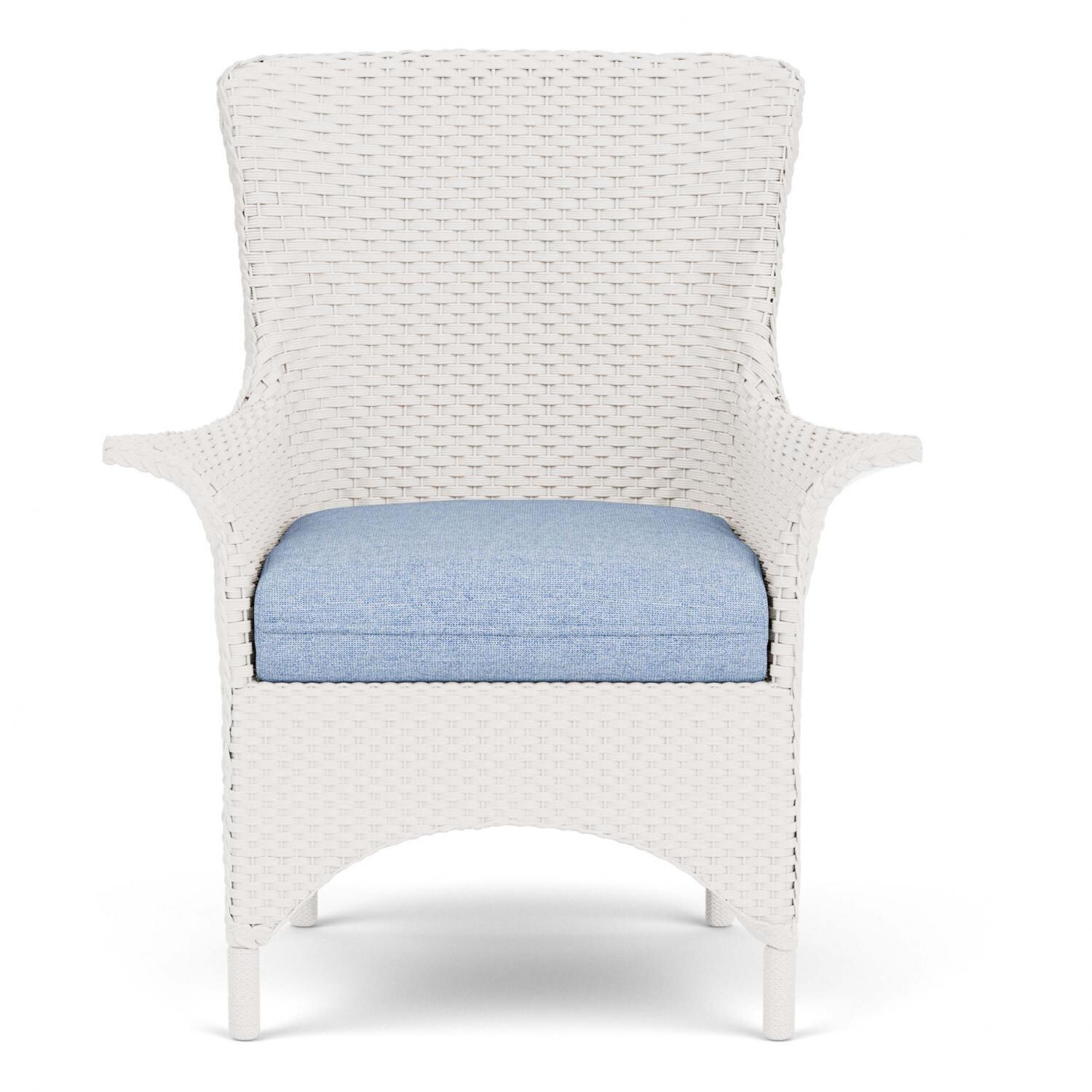 Lloyd Flanders Mandalay Dining Armchair in White Finish with Demo Skyway fabric thumbnail