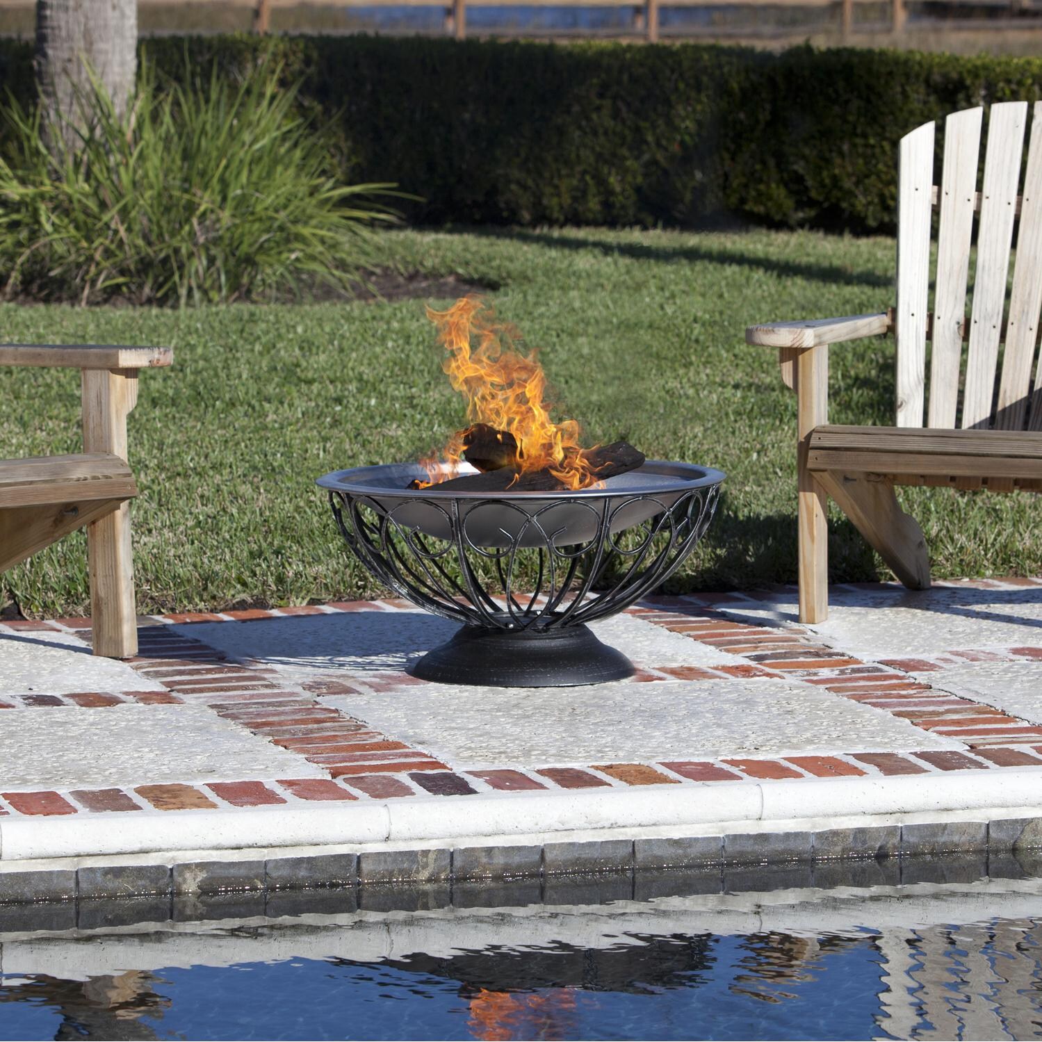Fire Sense Urn 30Inch WoodBurning Fire Pit Stainless Steel 2119