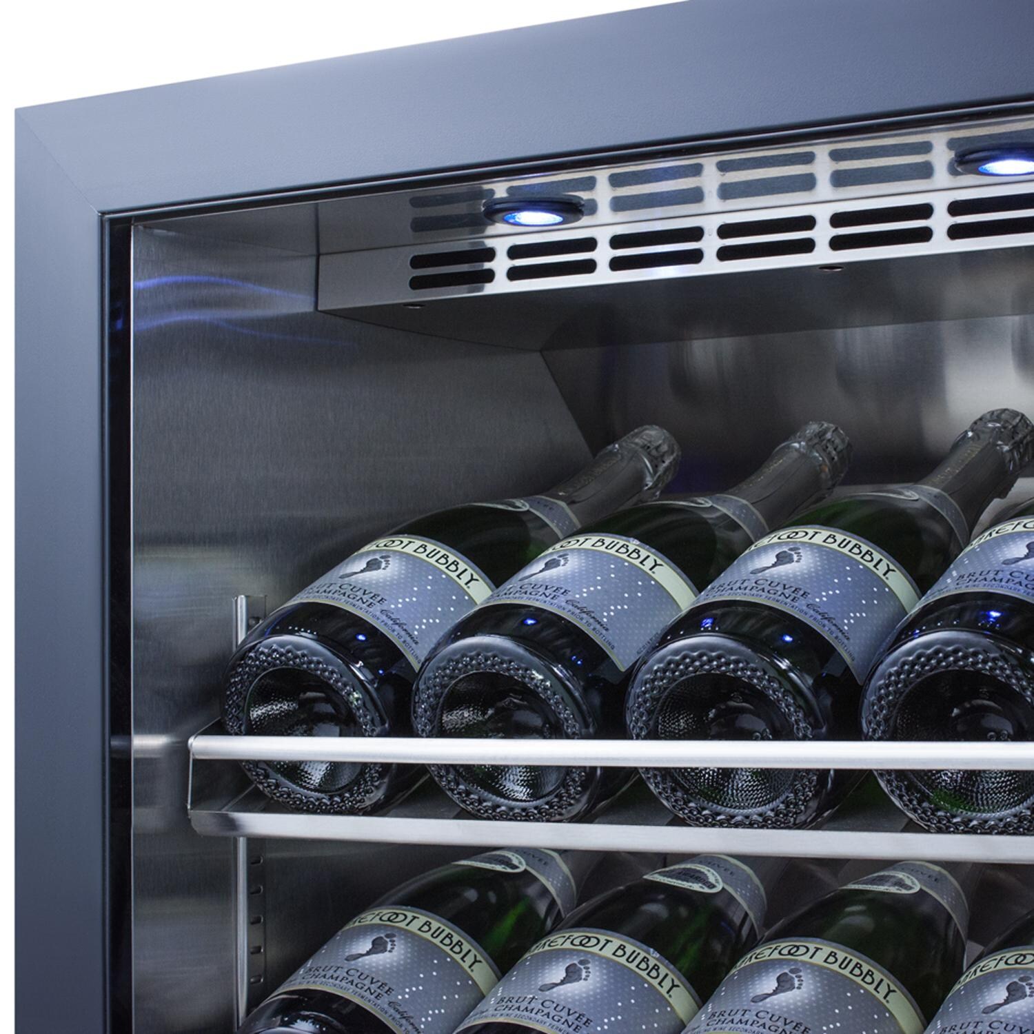 Summit Commercial SCR611GLOSCH 24-Inch 20 Bottle Built-In / Freestanding Outdoor Rated Wine Cellar - Wine Storage Rack Detail thumbnail