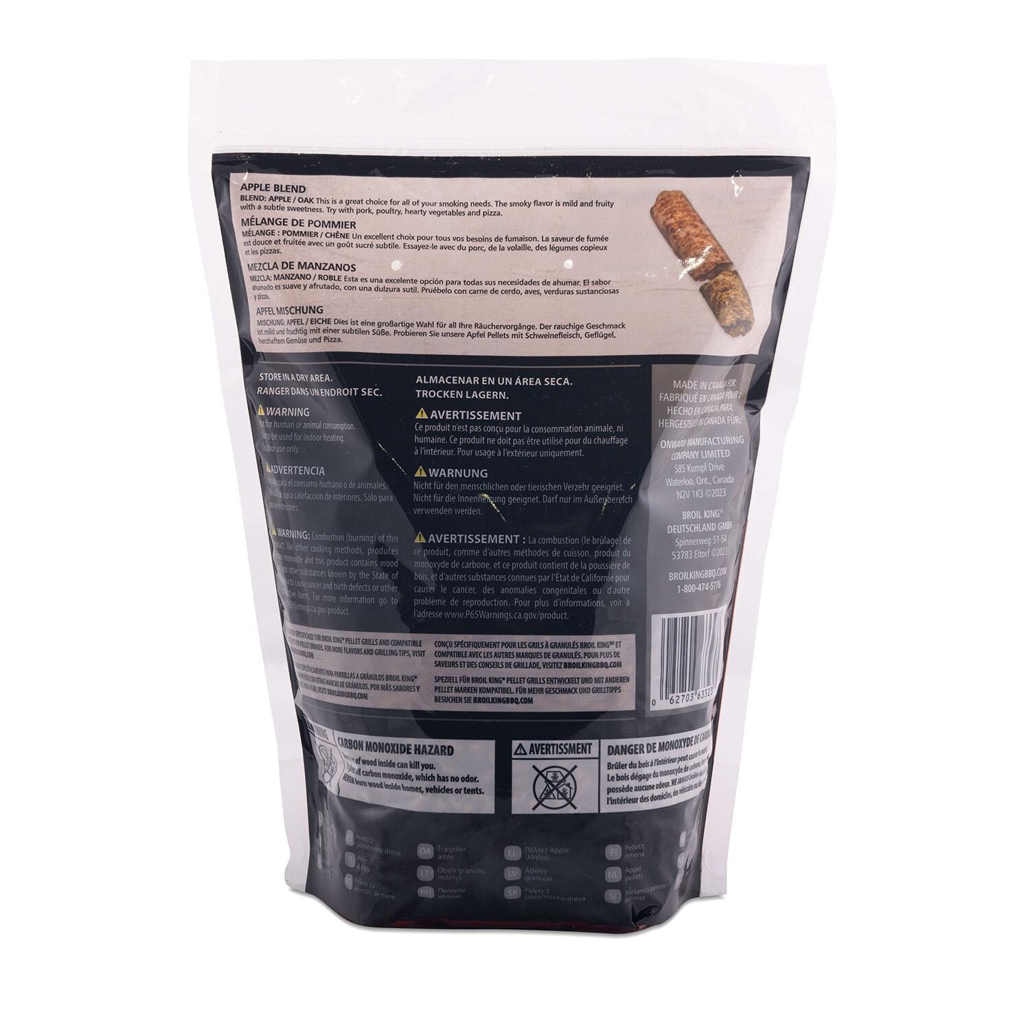 Broil King Apple Blend Pellets - 3 Lbs - 63323 - Back of Bag - White Background thumbnail