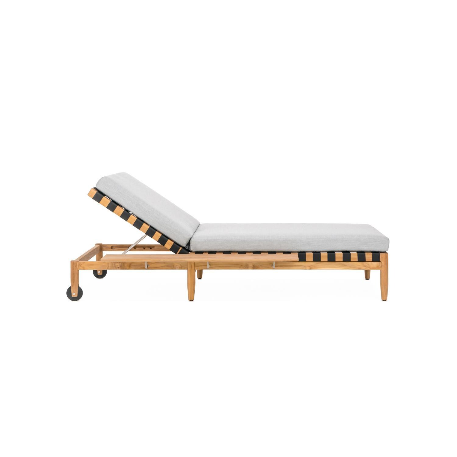 Teak + Table Ibiza Chaise Lounge in Granite - Without Pillow Side - White Background thumbnail