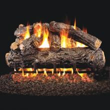 Peterson Real Fyre 18-Inch Rustic Oak Designer Gas Log Set With Vented Natural Gas G45 Burner - Manual Safety Pilot image