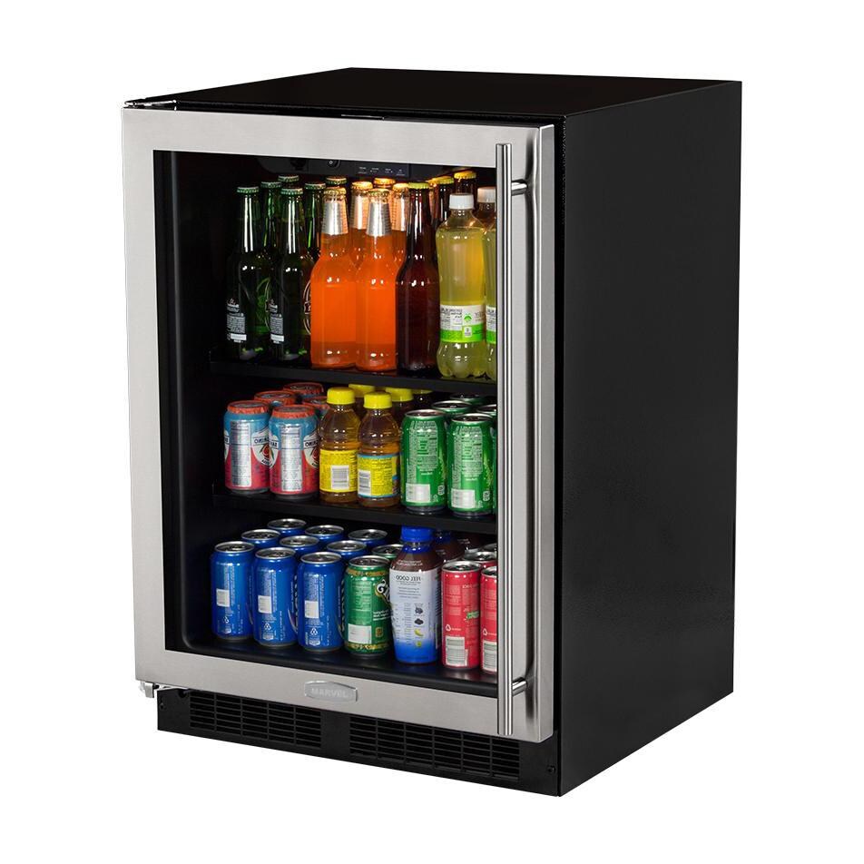 Marvel 24-Inch Left Hinge Beverage Center With Stainless Frame Glass Door - ML24BCG0LS thumbnail
