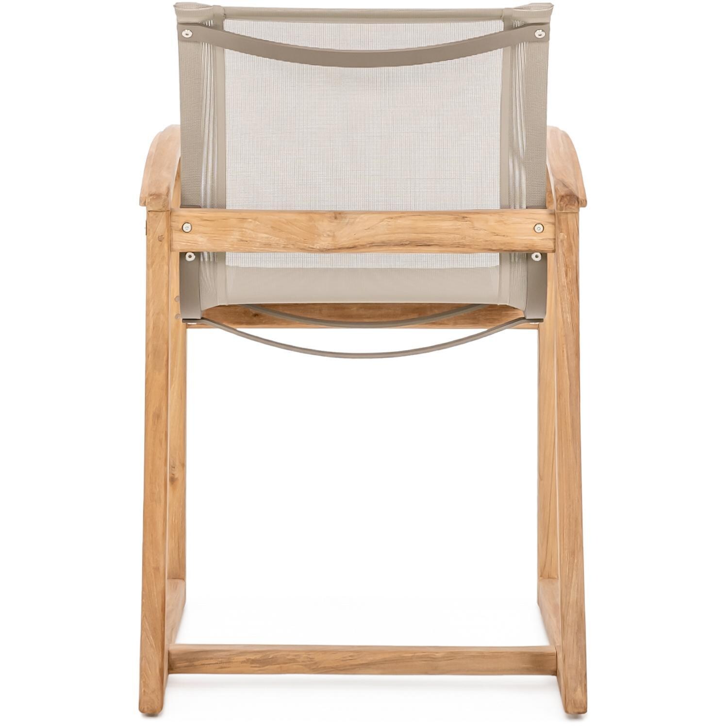 Teak + Table Capri Sling Dining Chair in Grey - Back - White Background thumbnail