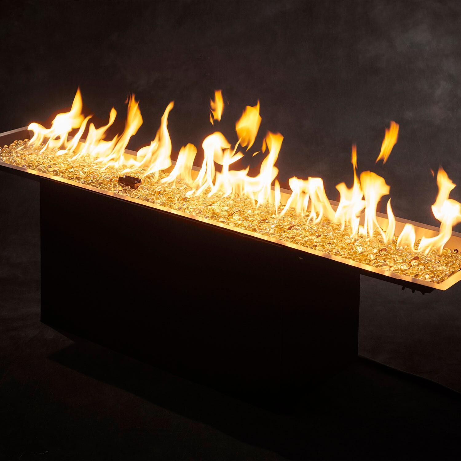 The Outdoor GreatRoom Company CFP1264-B Crystal Fire Plus Linear 64-in Propane Gas Fire Pit Burner Kit - Lava Rock Inserted - High Flame - Detail thumbnail