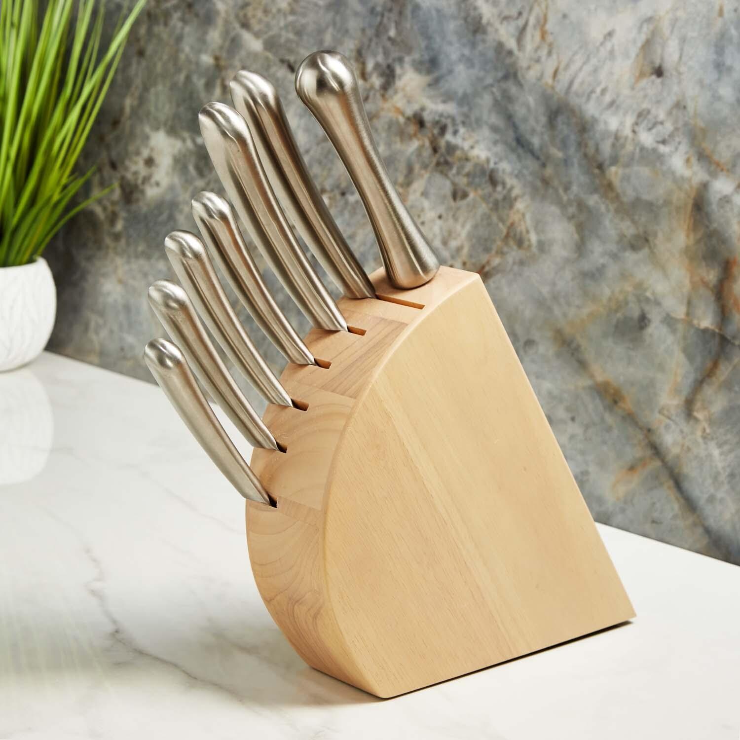BergHOFF Concavo 9 Pc Cutlery Set w/ Wood Block & Sharpener - Shown in Block - Lifestyle thumbnail