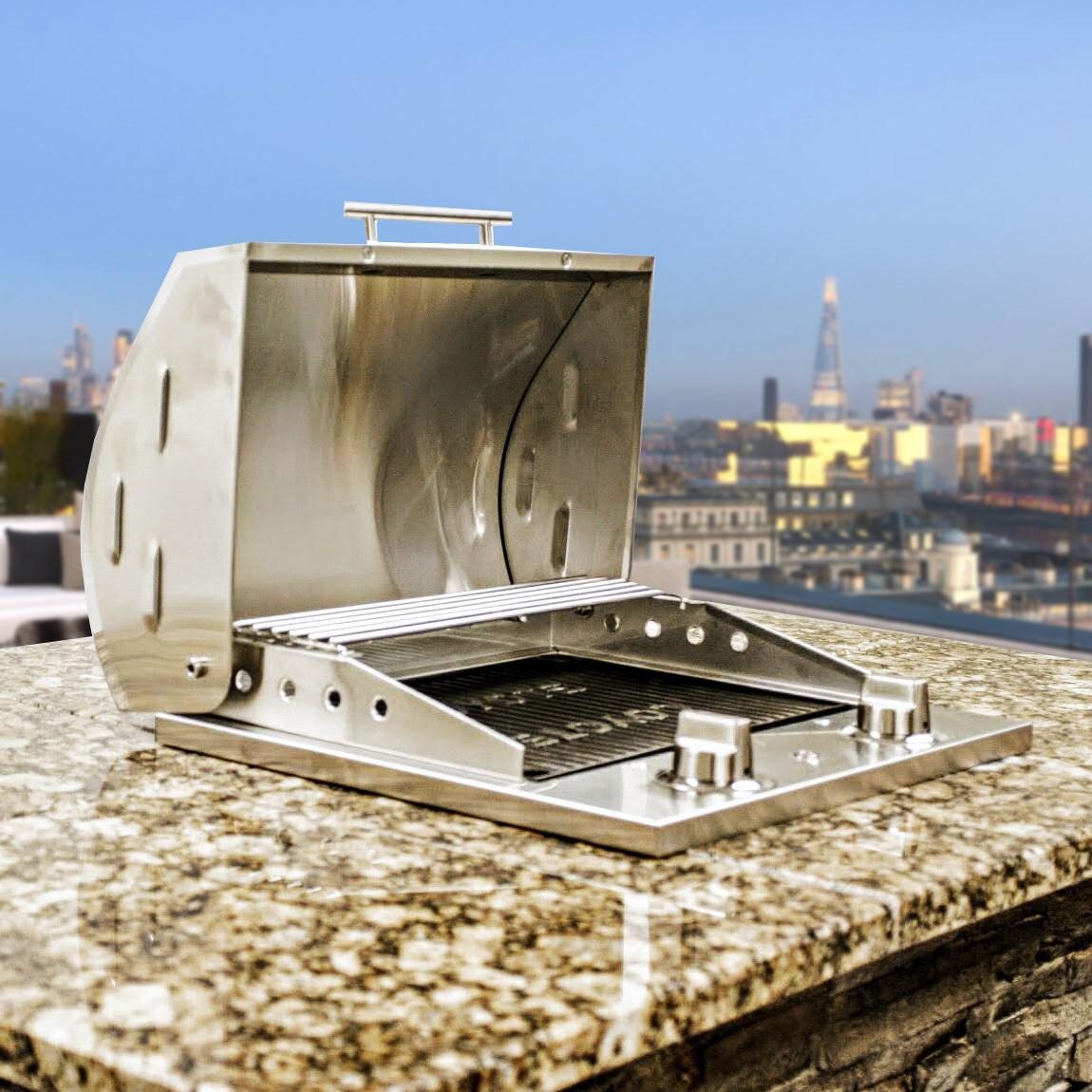 Coyote RTAC-E3S-SB-C1EL120SM Ready-To-Assemble 3 Ft Outdoor Kitchen Island With 18-Inch Electric Grill And Access Door - Stacked Stone/Brown Terra - With Grill thumbnail