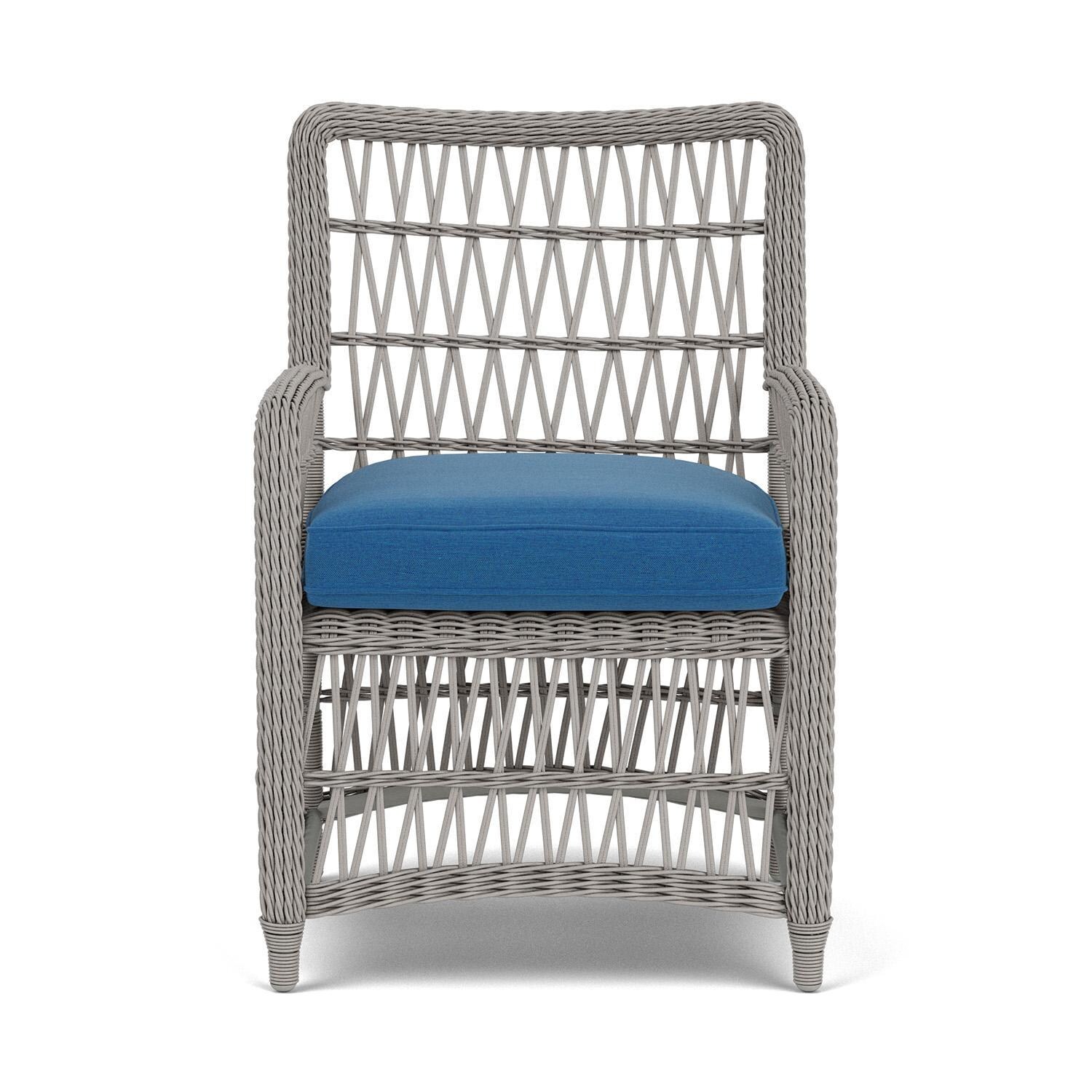 Lloyd Flanders Mackinac Dining Armchair in Putty Finish with Flagship Atlantis Fabric thumbnail