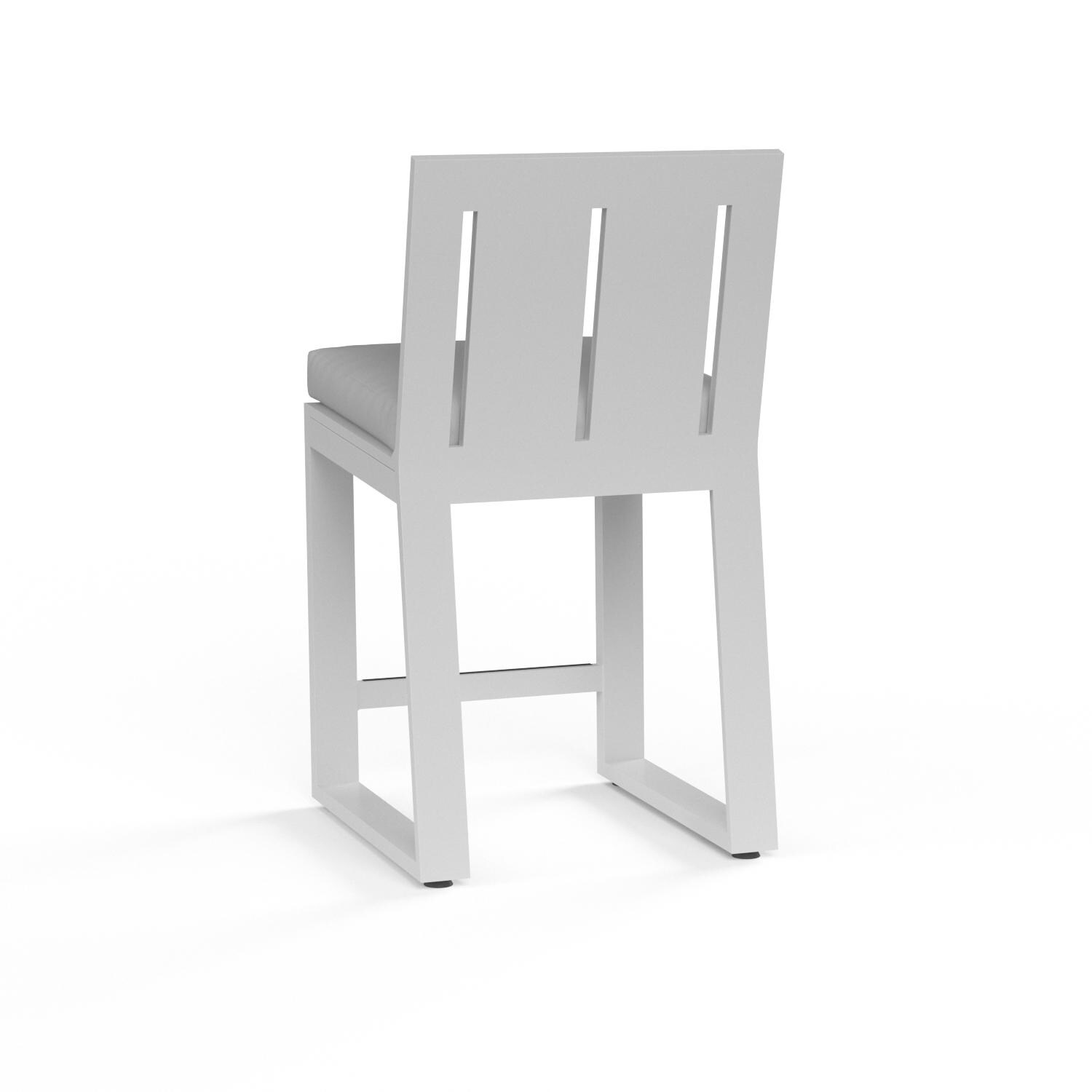 Sunset West - 4801-7C-40433 - Newport Aluminum Patio Counter Stool W/ Sunbrella Cast Silver Cushion - Rear View thumbnail