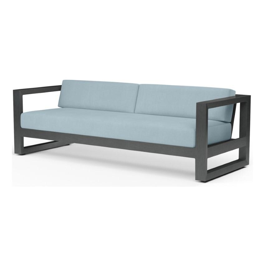 Redondo 3 Person Aluminum Sofa w/ No Welt in Slate/Canvas Skyline by Sunset West - White Background thumbnail