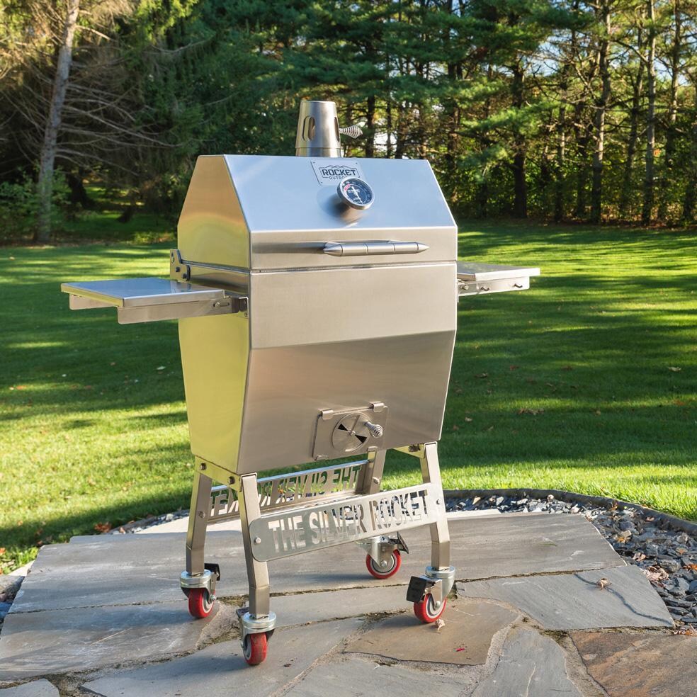 Rocket Outdoors SMSRG  Small Silver Rocket Kamado Grill - SMSRG - Backyard - Lifestyle thumbnail