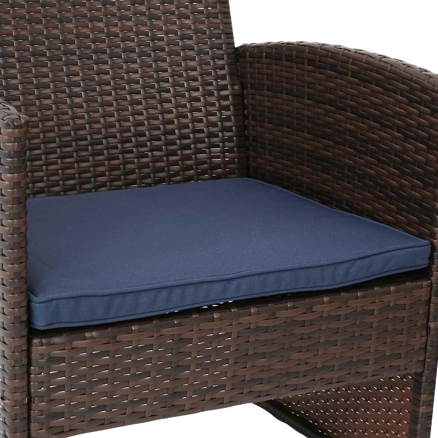 Ultimate Patio Mixed Brown Rattan 4-Piece Patio Set - Chair Seat - Detail thumbnail