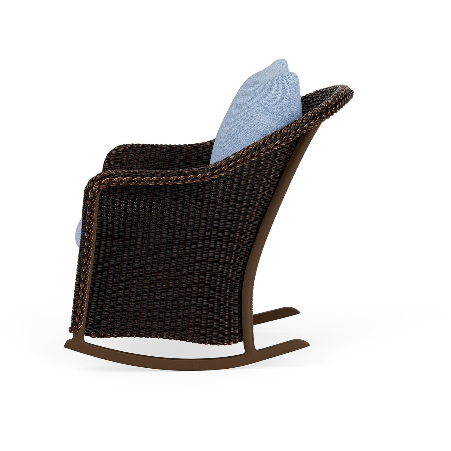 Lloyd Flanders Weekend Retreat Lounge Rocker in Mink Finish W/ Demo Skyway Fabric - Side thumbnail