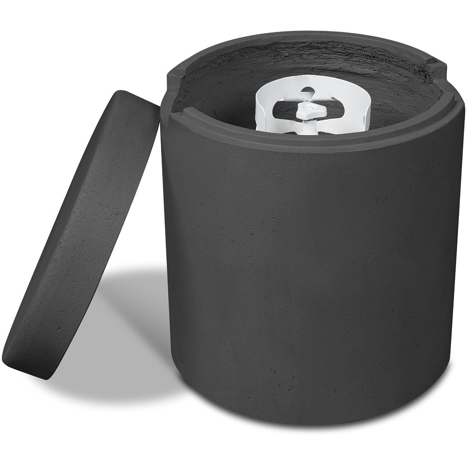 BBQGuys Signature 3719-CBNC Grand Lake Propane Tank Cover in Carbon - Open - White Background thumbnail