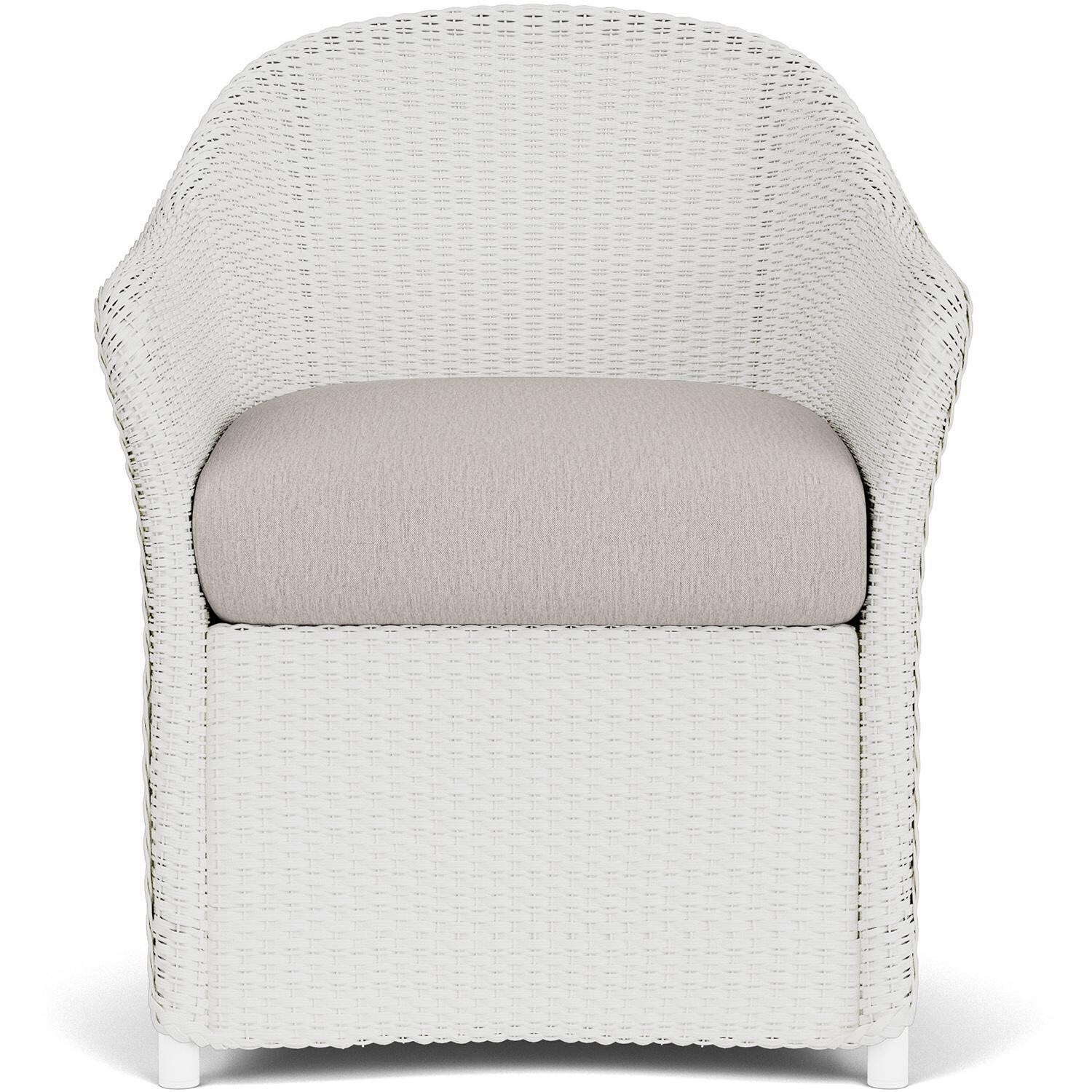 Lloyd Flanders Weekend Retreat Dining Armchair in Matte White Finish W/ Remy Cloud Fabric thumbnail