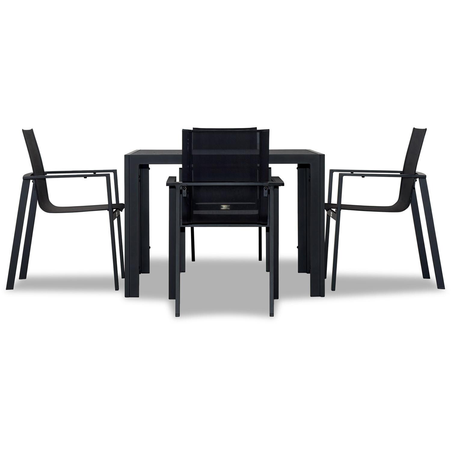 Spring Bay 5 Piece Dining Set in Black - Front View - White Background thumbnail