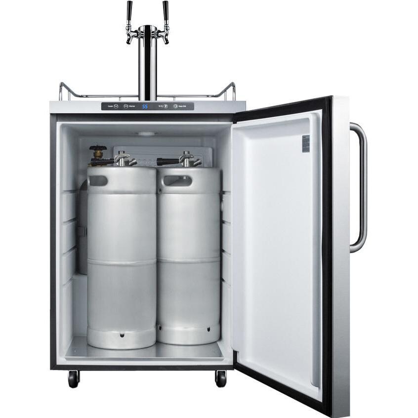 Summit 5.6 Cu. Ft. Freestanding Outdoor Double Tap Kegerator - Stainless Steel - Full View thumbnail