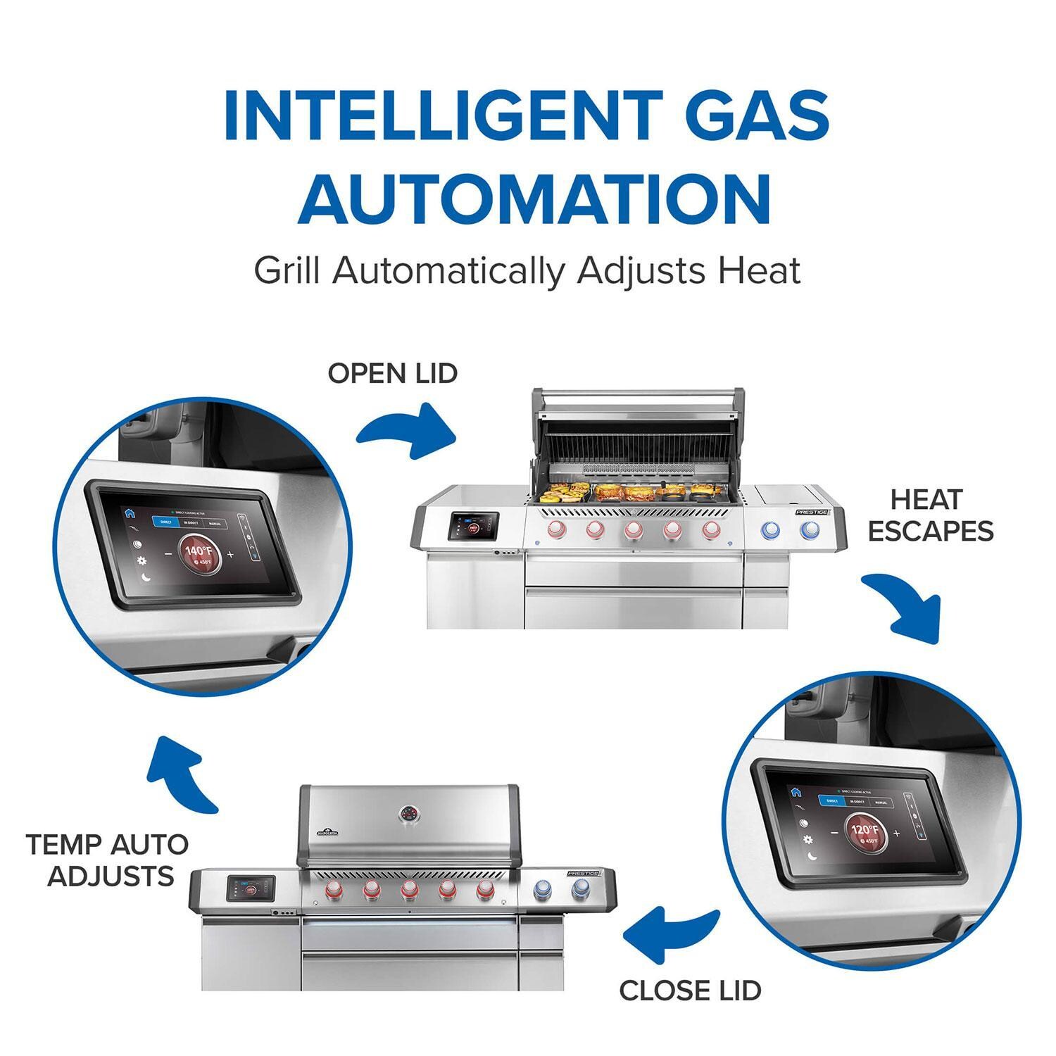 Napoleon PRO665VXRSIBPSS Prestige PRO 665 Elite 5 Burner Propane Grill w/ Smart Technology & Electric Smoker Box - Adjustment Heat By Grill - Detail thumbnail