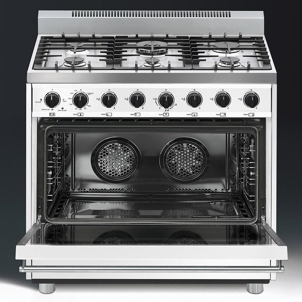 Smeg 36-Inch Range w/ 6 Sealed Burners - Oven Interior (White Model Shown For Example) thumbnail