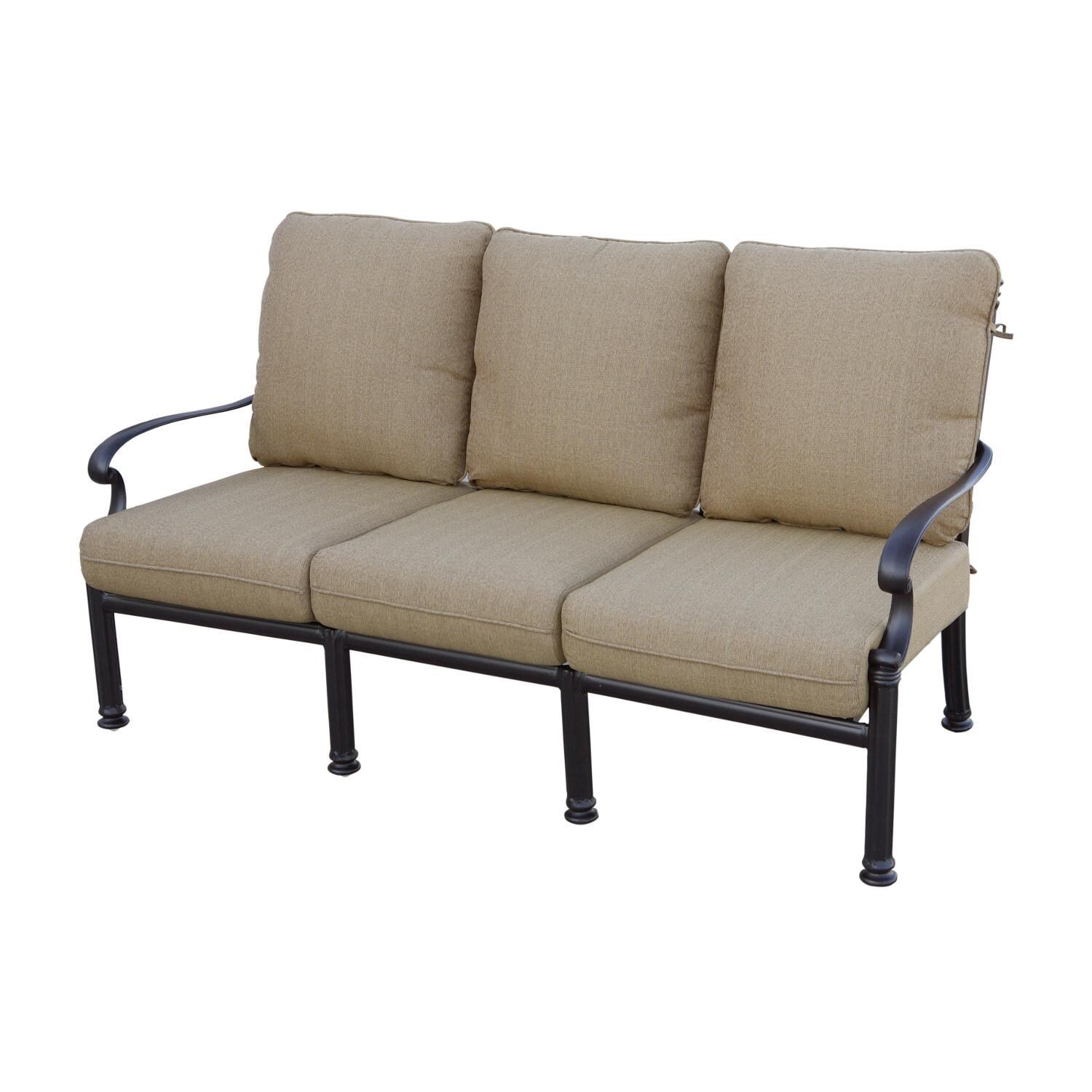 Darlee B/201018-6PC-60AB Santa Barbara Cast Aluminum Sofa W/ Sesame Cushions thumbnail