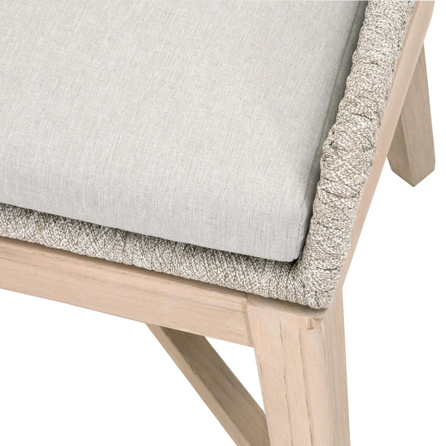 Cocoa Way Woven Rope Dining Chair in Taupe & White - Set of 2 - By Lakeview - Leg Detail thumbnail