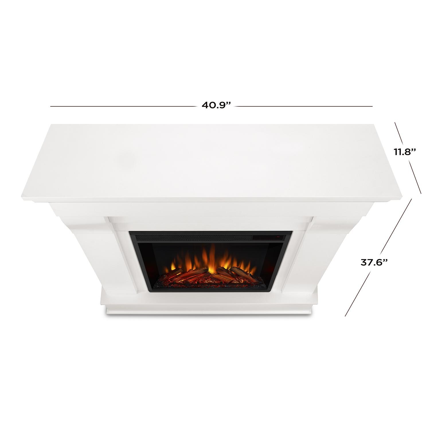 Real Flame - 5910E-W - Chateau 40-Inch Electric Fireplace With Mantel - White - Overall Dimensions thumbnail
