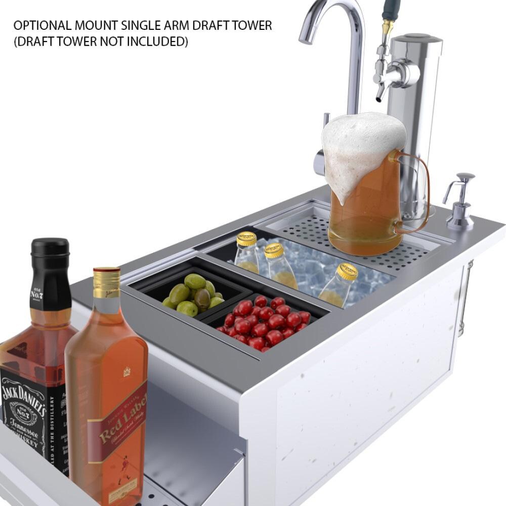 Sunstone B-RBC14 Ruby Series 14-Inch Bar Sink Cocktail Center Insulated Ice Chest Station - Optional Draft Tower (Sold Separately) thumbnail