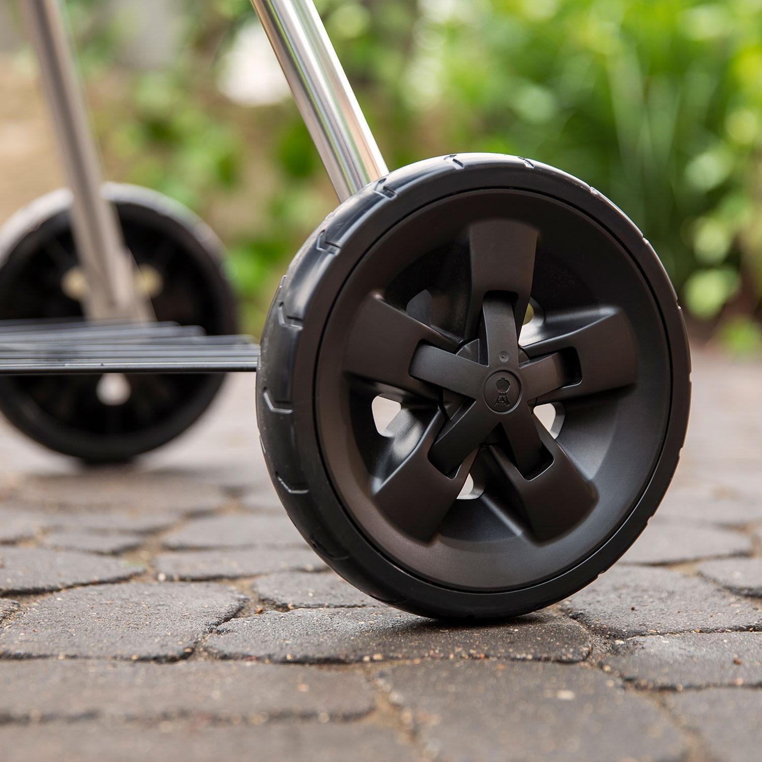 Weber 1500065 Master Touch 26-Inch Charcoal Grill With Gourmet BBQ System Cooking Grate in Smoke - Wheels - Detail thumbnail