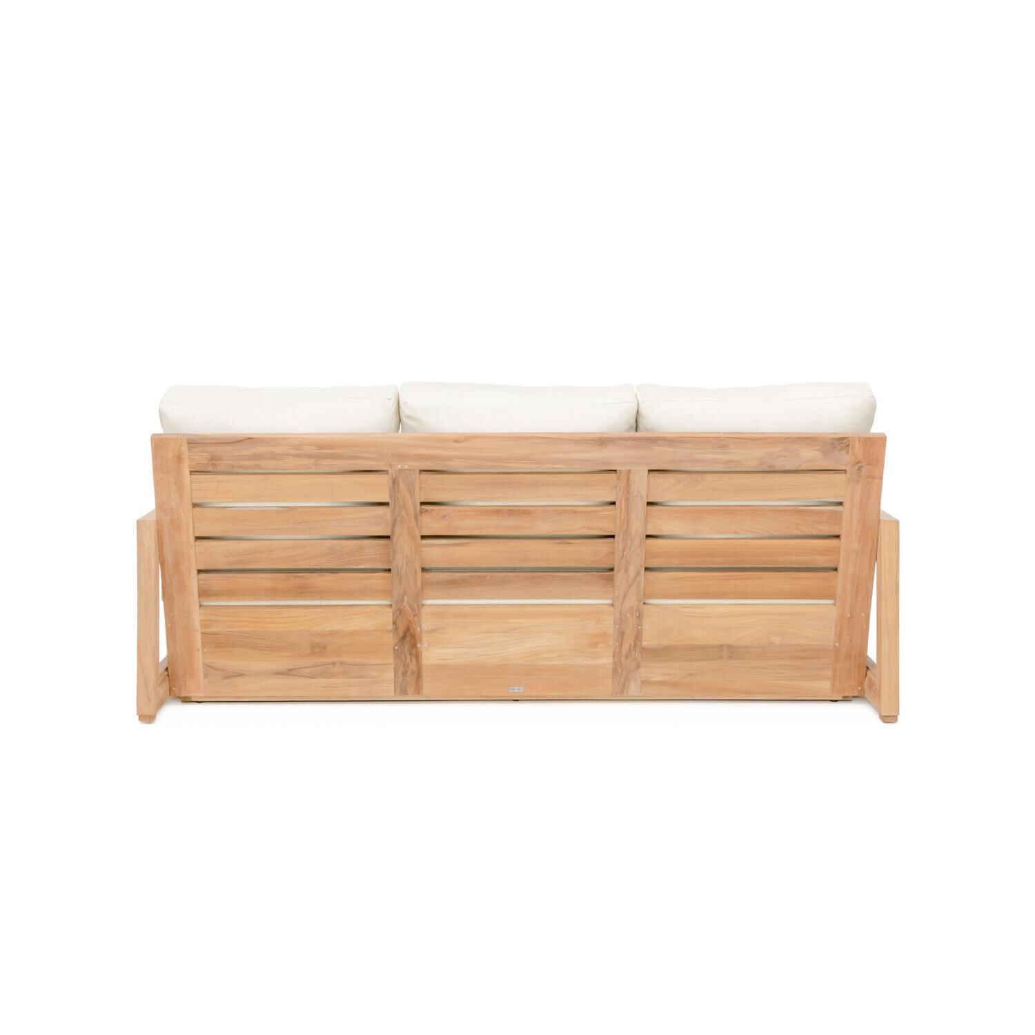 Teak + Table Relax 4 Piece Teak Lounge Set in Sand - Back Side of Sofa - White Background thumbnail