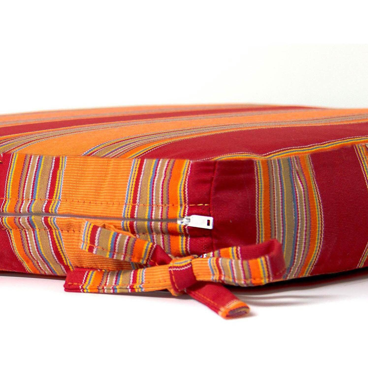 Small Replacement Seat Cushion With Knife Edge - Zipper and Tie Detail thumbnail