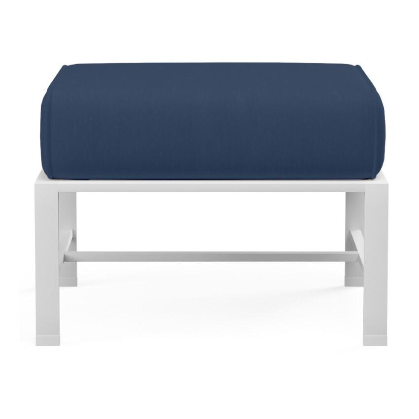Bristol Aluminum Ottoman in White/Spectrum Indigo by Sunset West